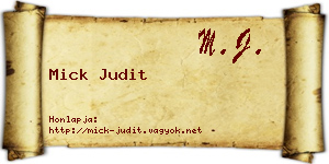 Mick Judit névjegykártya
